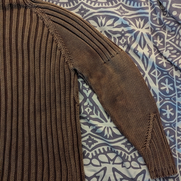 Women's Vintage Brown Cable Knit Sweater - Picture 12 of 13